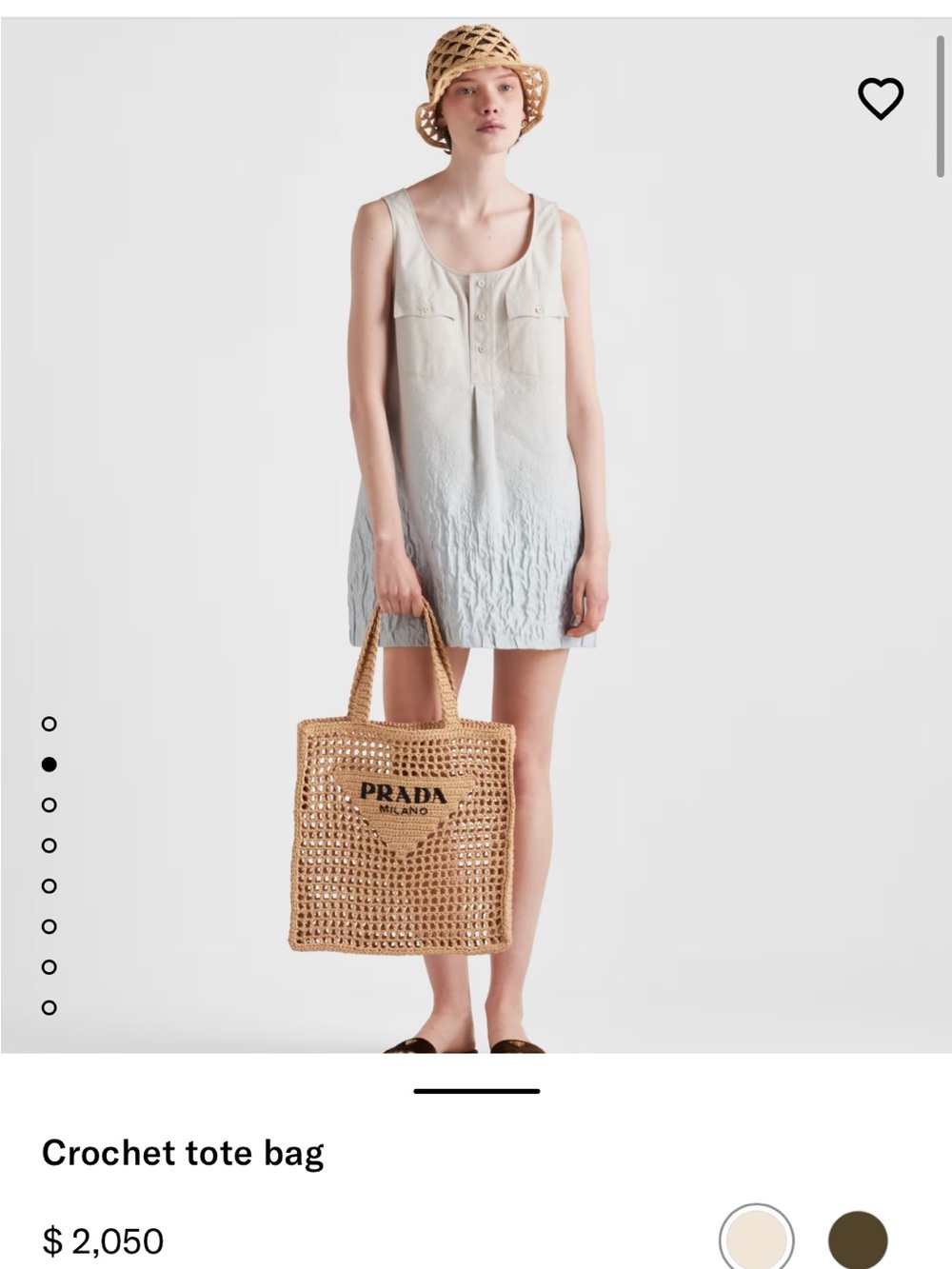 Prada Beige Crochet Tote with Black Logo - Picture 2 of 7